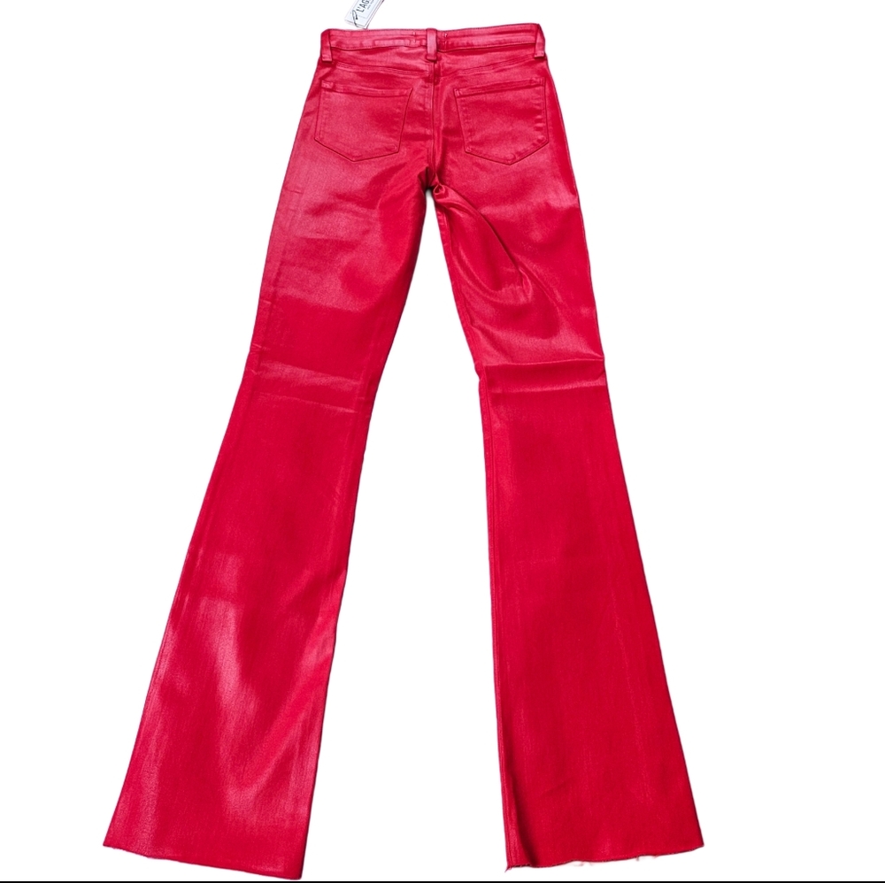 NWT. L'AGENCE Ruth Highrise Coated Straight Jeans In Lava Red - Picture 8 of 13